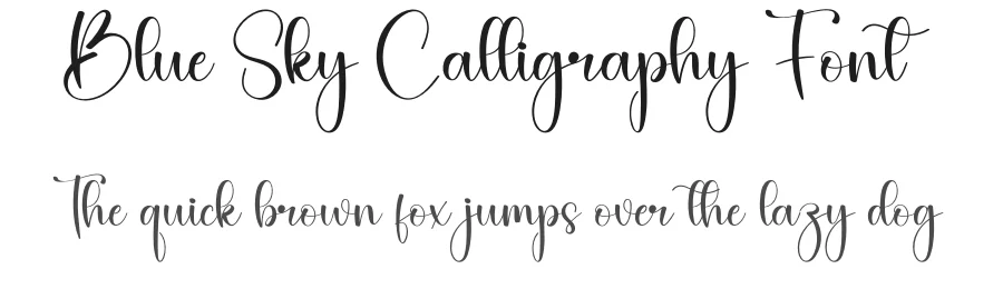 Blue Sky Calligraphy Font by creativeletter — Script Handwritten Font