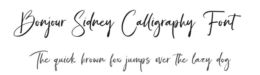 Bonjour Sidney Calligraphy Font by ReyreyBlue — Script Handwritten Font