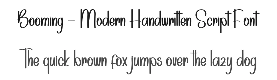Booming – Modern Handwritten Script Font by andikastudio — Display Font