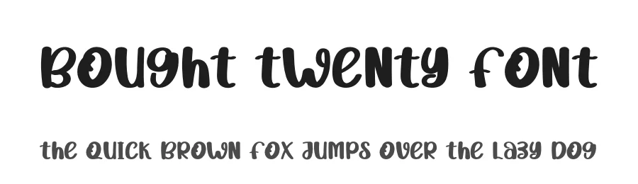 Bought Twenty Font by andikastudio — Display Font