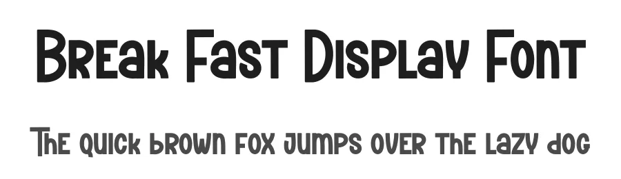 Break Fast Display Font by creativeletter — Display Font
