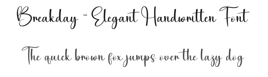 Breakday – Elegant Handwritten Font by creativeletter — Script Handwritten Font