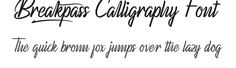 Breakpass Calligraphy Font by CalligraphyFonts.net — Script Handwritten Font