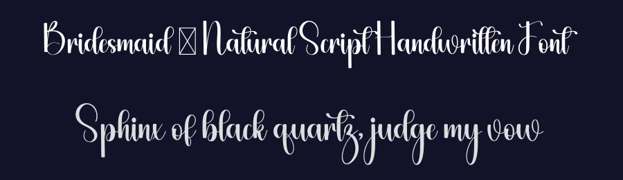 Bridesmaid – Natural Script Handwritten Font by freshtypeink — Script Handwritten Font — thumbnail 2