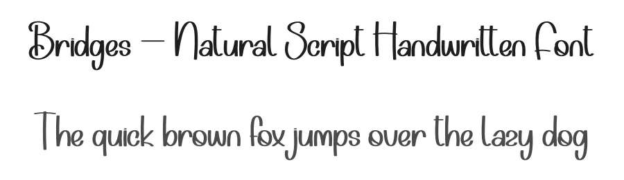 Bridges – Natural Script Handwritten Font by andikastudio — Script Handwritten Font
