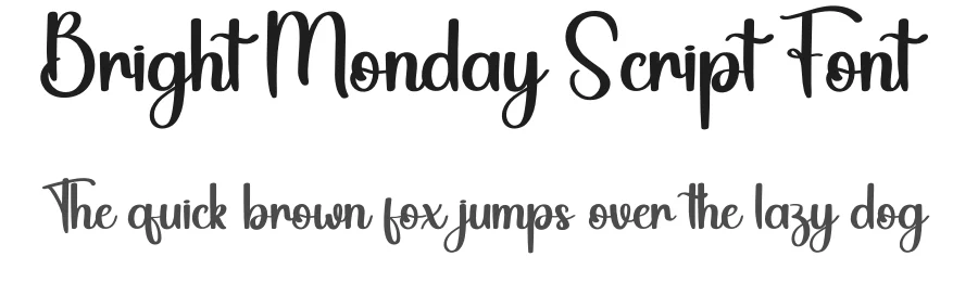Bright Monday Script Font by andikastudio — Script Handwritten Font