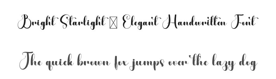 Bright Starlight – Elegant Handwritten Font by freshtypeink — Script Handwritten Font