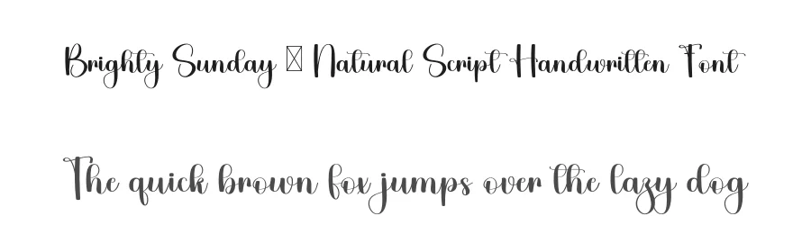 Brighty Sunday – Natural Script Handwritten Font by freshtypeink — Script Handwritten Font