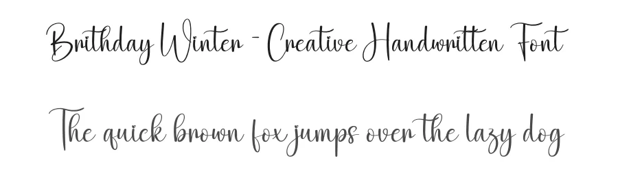 Brithday Winter – Creative Handwritten Font by creativeletter — Script Handwritten Font