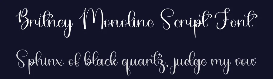 Britney Monoline Script Font by freshtypeink — Script Handwritten Font — thumbnail 2