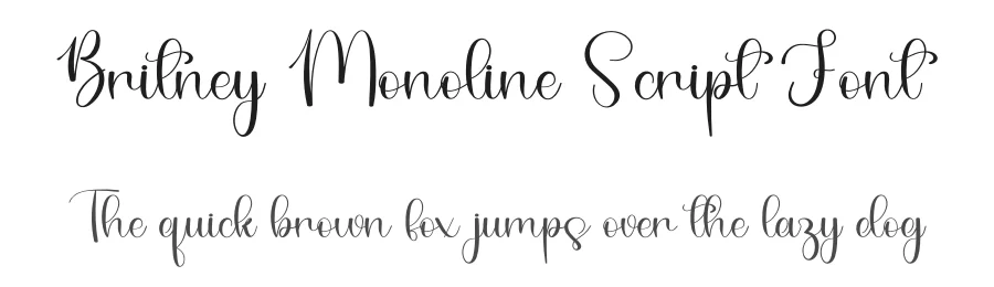 Britney Monoline Script Font by freshtypeink — Script Handwritten Font