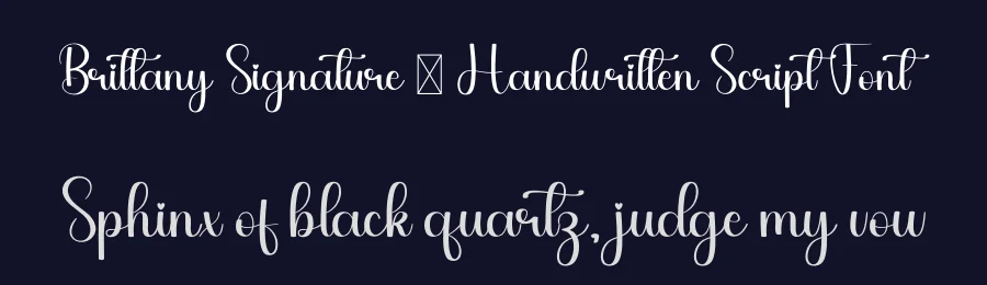 Brittany Signature – Handwritten Script Font by freshtypeink — Script Handwritten Font — thumbnail 2