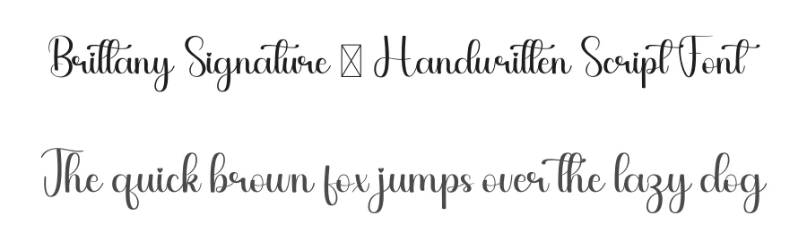 Brittany Signature – Handwritten Script Font by freshtypeink — Script Handwritten Font