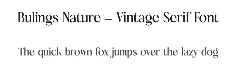 Bulings Nature – Vintage Serif Font by timelesstype.co — Display Font