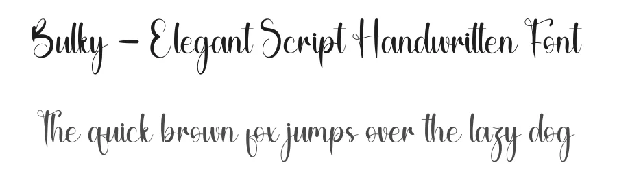 Bulky – Elegant Script Handwritten Font by andikastudio — Script Handwritten Font
