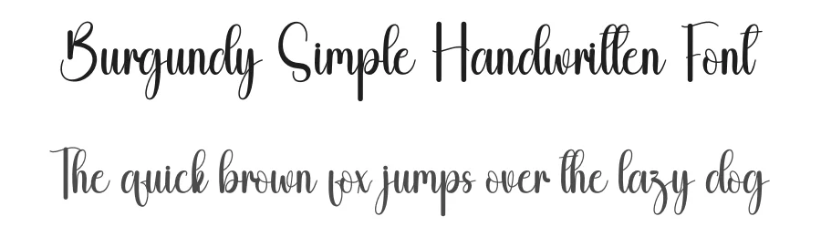 Burgundy Simple Handwritten Font by andikastudio — Script Handwritten Font