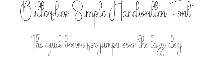 Butterflies Simple Handwritten Font by andikastudio — Script Handwritten Font