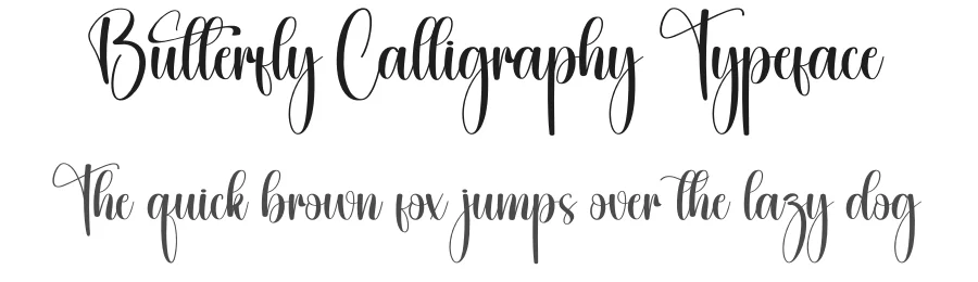 Butterfly Calligraphy Typeface by creativeletter — Script Handwritten Font