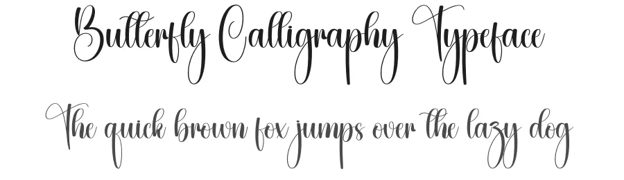 Butterfly Calligraphy Typeface by creativeletter — Script Handwritten Font