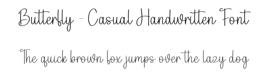 Butterfly – Casual Handwritten Font by andikastudio — Script Handwritten Font