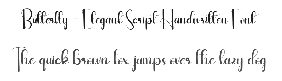 Butterfly – Elegant Script Handwritten Font by andikastudio — Script Handwritten Font