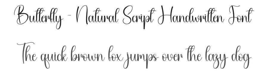 Butterfly – Natural Script Handwritten Font by creativeletter — Script Handwritten Font