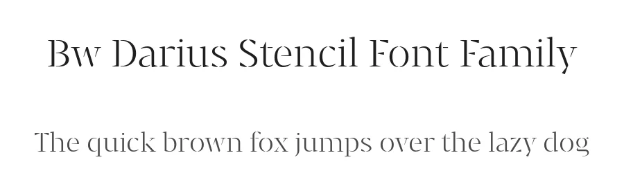 Bw Darius Stencil Font Family by Alberto Romanos — Display Font