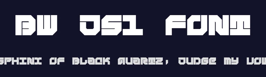 Bw JS1 Font by Julien Van Havere — Display Font — thumbnail 2