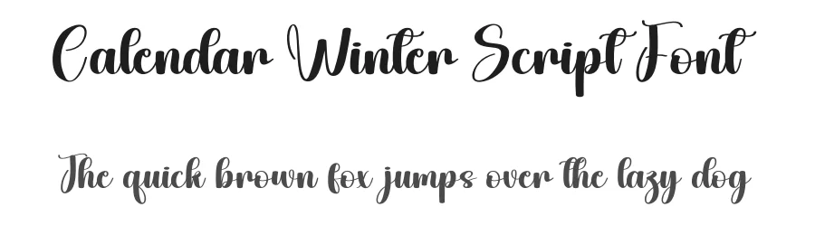 Calendar Winter Script Font by andikastudio — Script Handwritten Font