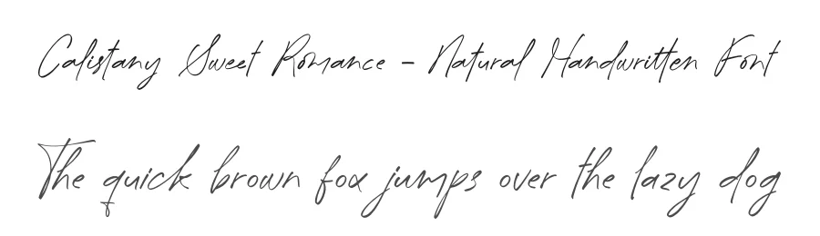 Calistany Sweet Romance – Natural Handwritten Font by letterenastudios — Script Handwritten Font