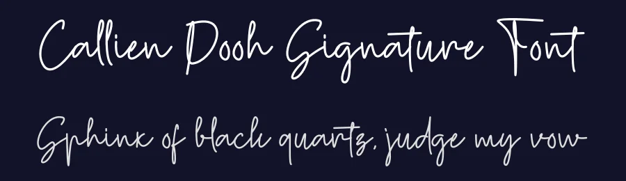 Callien Pooh Signature Font by Muhammad Wahyudin — Script Handwritten Font — thumbnail 2