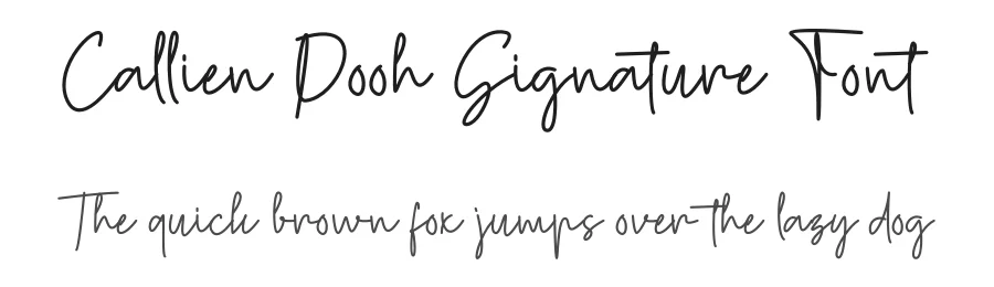 Callien Pooh Signature Font by Muhammad Wahyudin — Script Handwritten Font