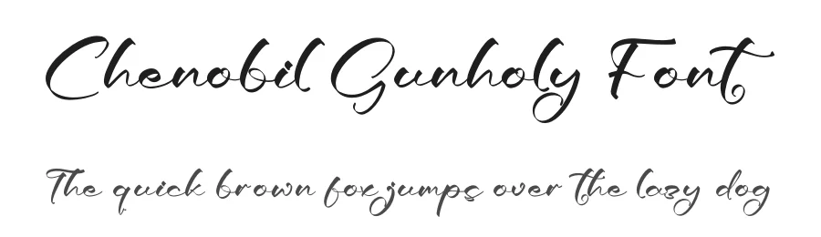 Chenobil Gunholy Font by glorytype — Script Handwritten Font
