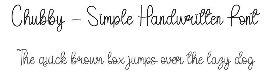 Chubby – Simple Handwritten Font by andikastudio — Script Handwritten Font