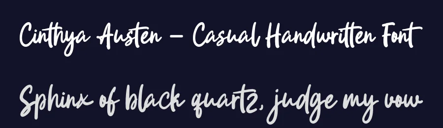 Cinthya Austen – Casual Handwritten Font by Fikryal Studio — Script Handwritten Font — thumbnail 2