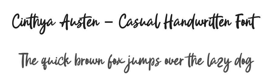Cinthya Austen – Casual Handwritten Font by Fikryal Studio — Script Handwritten Font