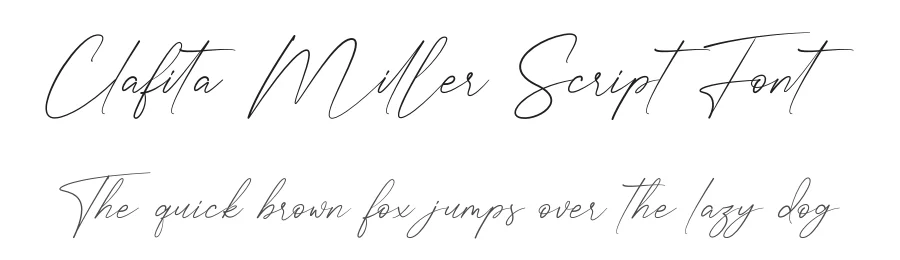 Clafita Miller Script Font by Rantautype — Script Handwritten Font