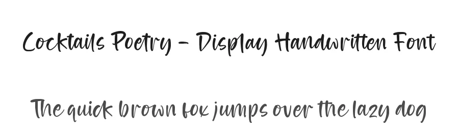 Cocktails Poetry – Display Handwritten Font by stylishtype.co — Script Handwritten Font