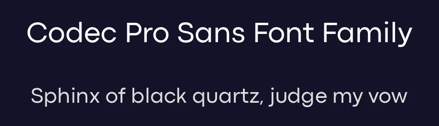 Codec Pro Sans Font Family by Andrea Tartarelli , Cosimo Pancini , Francesco Canovaro — Sans Serif Font — thumbnail 2