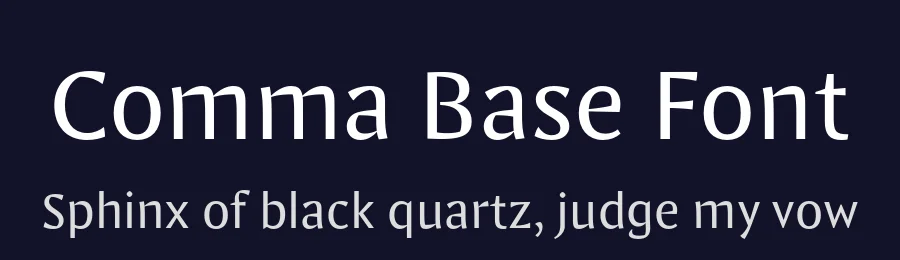 Comma Base Font by Martin Majoor — Display Font — thumbnail 2
