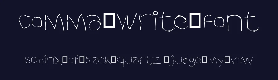 Comma Write Font by ffeeaarr — Display Font — thumbnail 2
