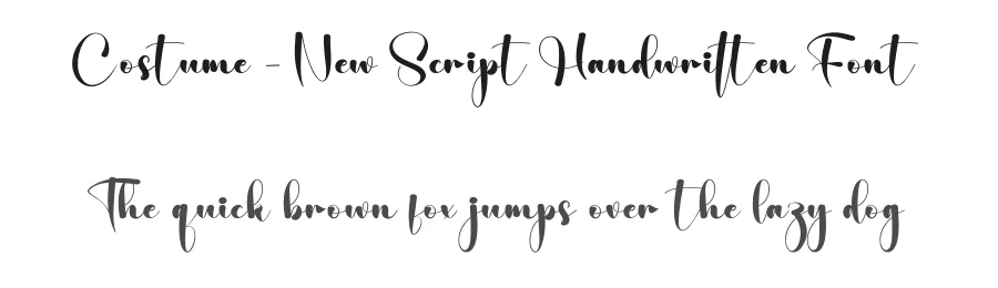 Costume – New Script Handwritten Font by creativeletter — Script Handwritten Font