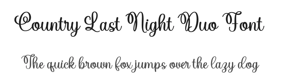 Country Last Night Duo Font by Lettersweet — Script Handwritten Font