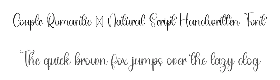 Couple Romantic – Natural Script Handwritten Font by freshtypeink — Script Handwritten Font