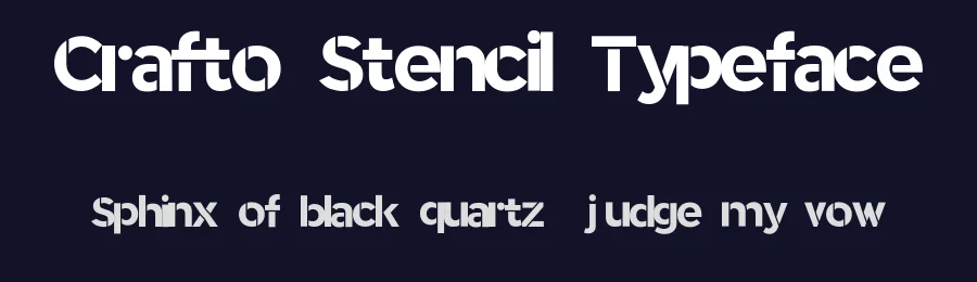 Crafto Stencil Typeface by Athang Samant — Sans Serif Font — thumbnail 2