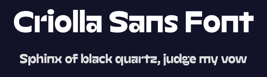 Criolla Sans Font by Compañía Tipográfica De Chile — Display Font — thumbnail 2