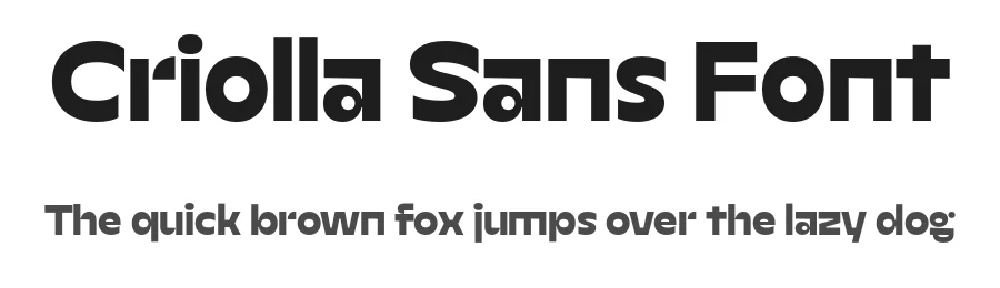 Criolla Sans Font by Compañía Tipográfica De Chile — Display Font