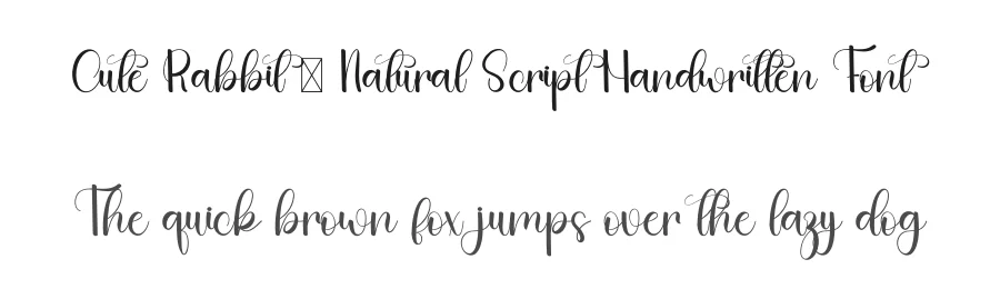 Cute Rabbit – Natural Script Handwritten Font by freshtypeink — Script Handwritten Font