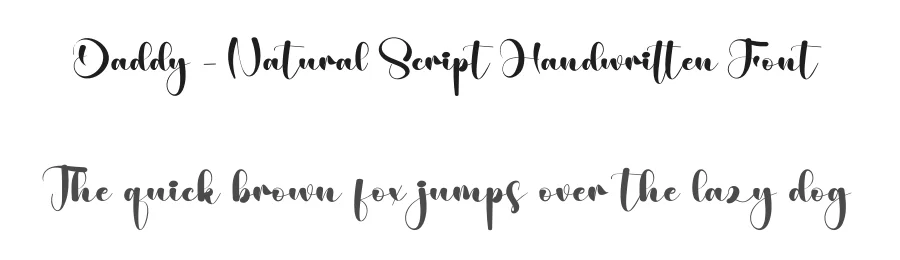 Daddy – Natural Script Handwritten Font by creativeletter — Script Handwritten Font