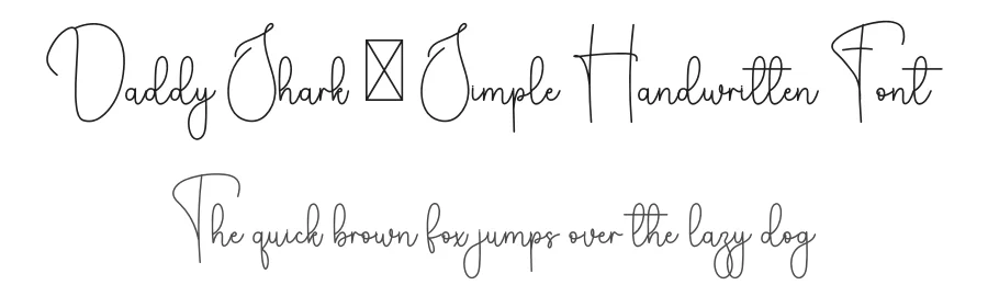 Daddy Shark – Simple Handwritten Font by freshtypeink — Script Handwritten Font